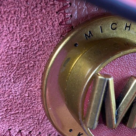 Michael‎ Kors Carmen Pink Flap Satchel Suede Patchwork Leather Crossbody Bag NWT - Picture 14 of 15